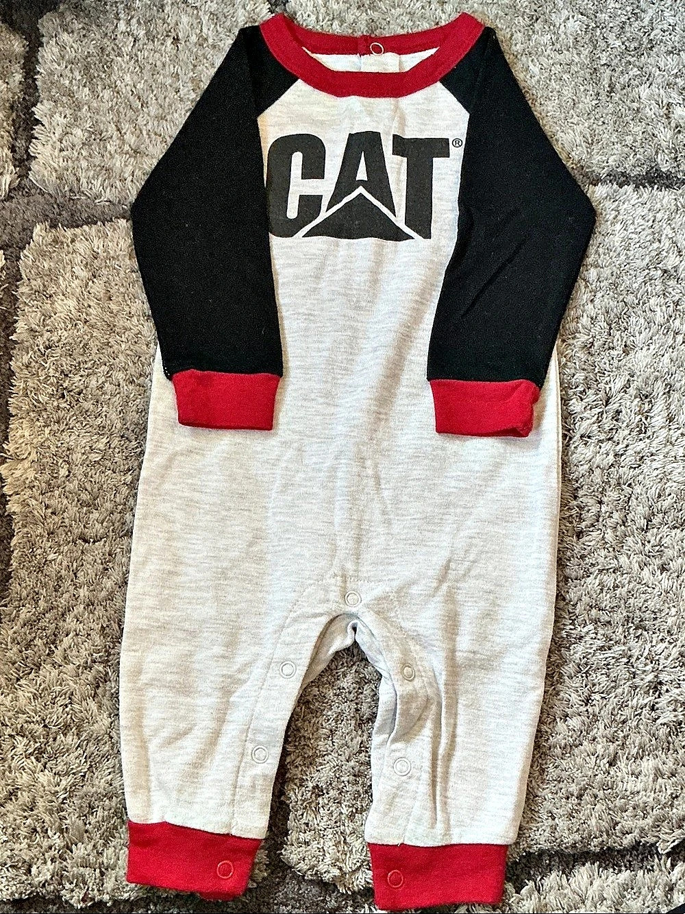 CAT Baby Color Block Footie Size 3/6M Like New